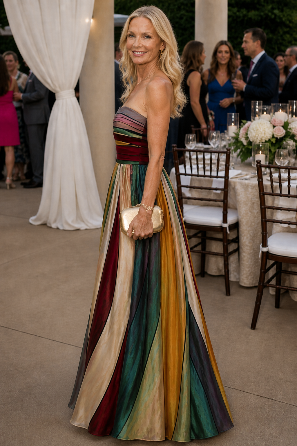 Strapless A-Line Dress with a Clean, Structured Neckline