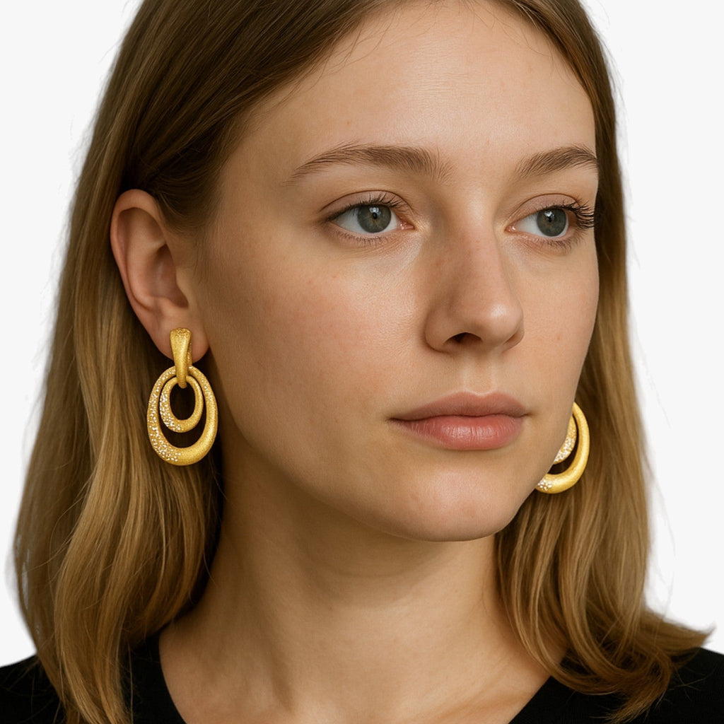 Hand-Painted Drop Earrings, Made in Italy