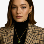 Vintage Necklace with Tiger's Eye Stone Pendant
