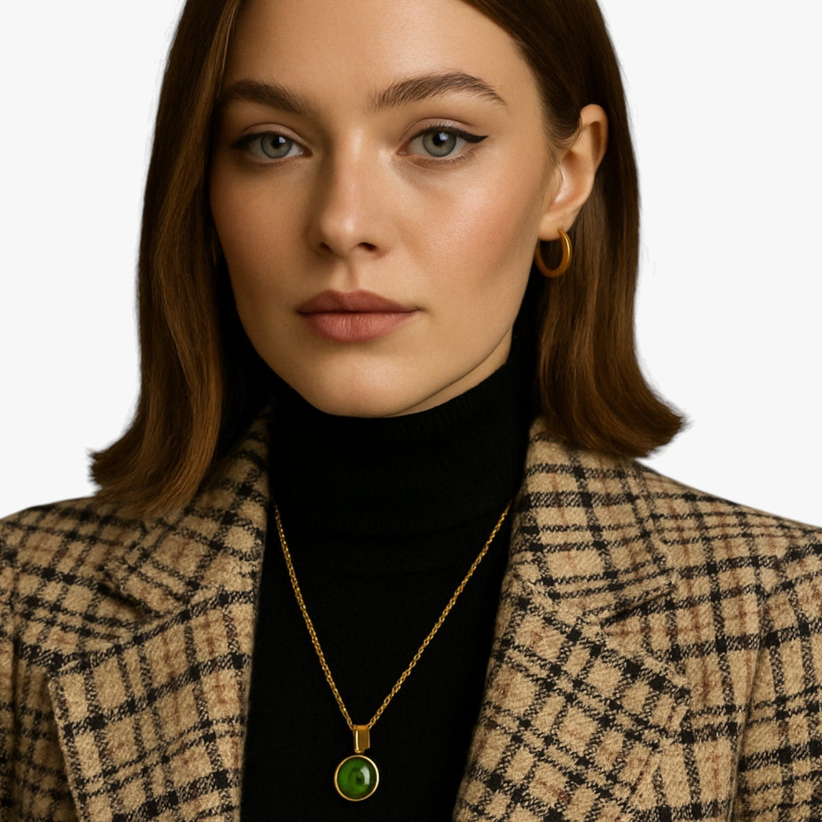 Vintage Necklace with Tiger's Eye Stone Pendant