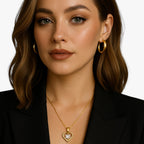 Heart Necklace with Set Stones on a Soft Chain