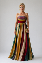 Strapless A-Line Dress with a Clean, Structured Neckline