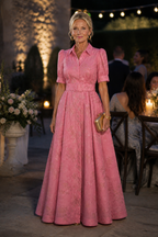 Maxi-jurk met bloemenprint en getailleerde riemtaille