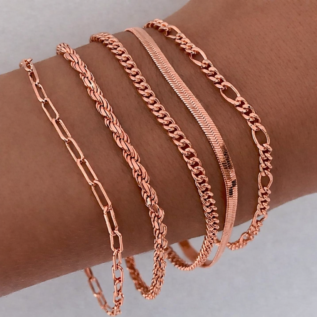 Five-Piece Mixed Chain Bracelet Set