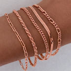 Five-Piece Mixed Chain Bracelet Set