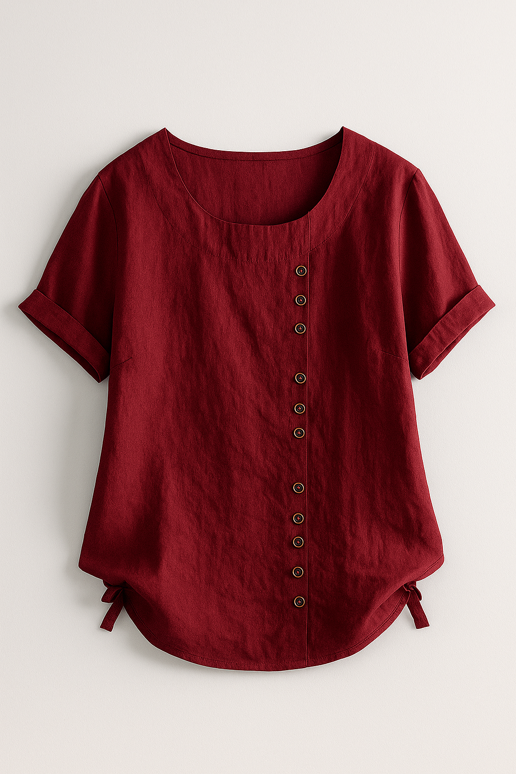 Linnen blouse met knoopsluiting en comfortabele pasvorm