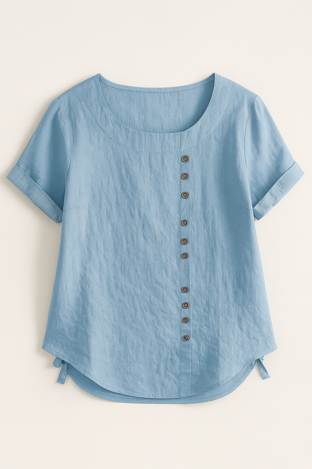 Linnen blouse met knoopsluiting en comfortabele pasvorm