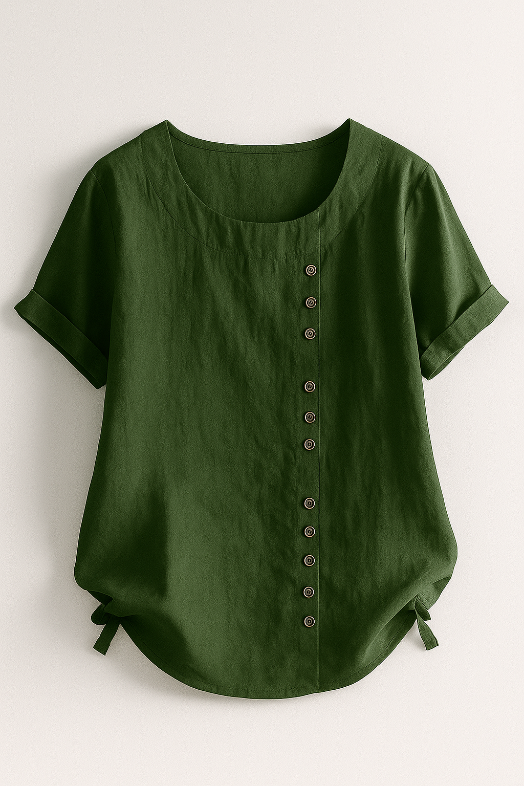 Linnen blouse met knoopsluiting en comfortabele pasvorm