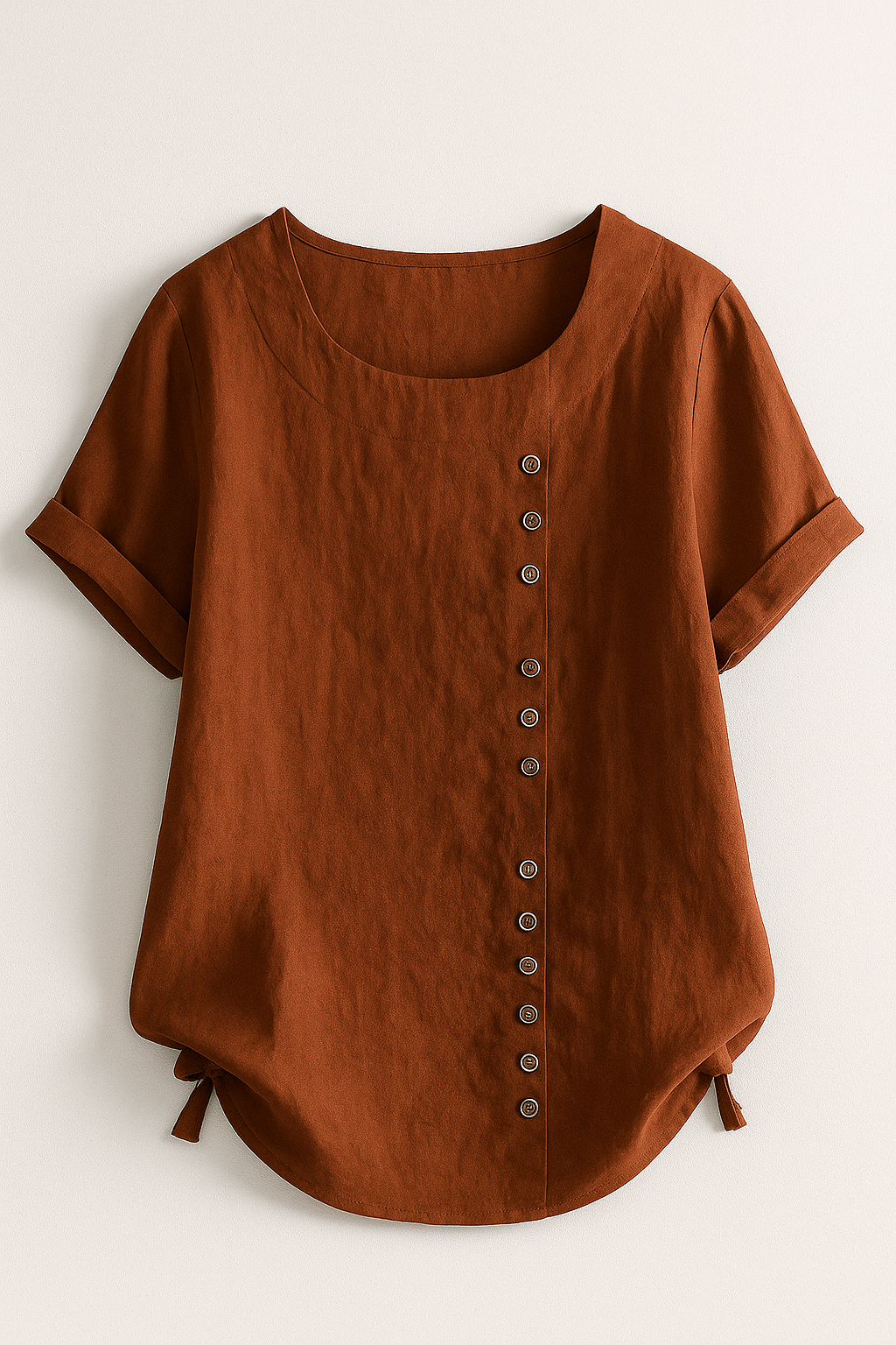 Linnen blouse met knoopsluiting en comfortabele pasvorm