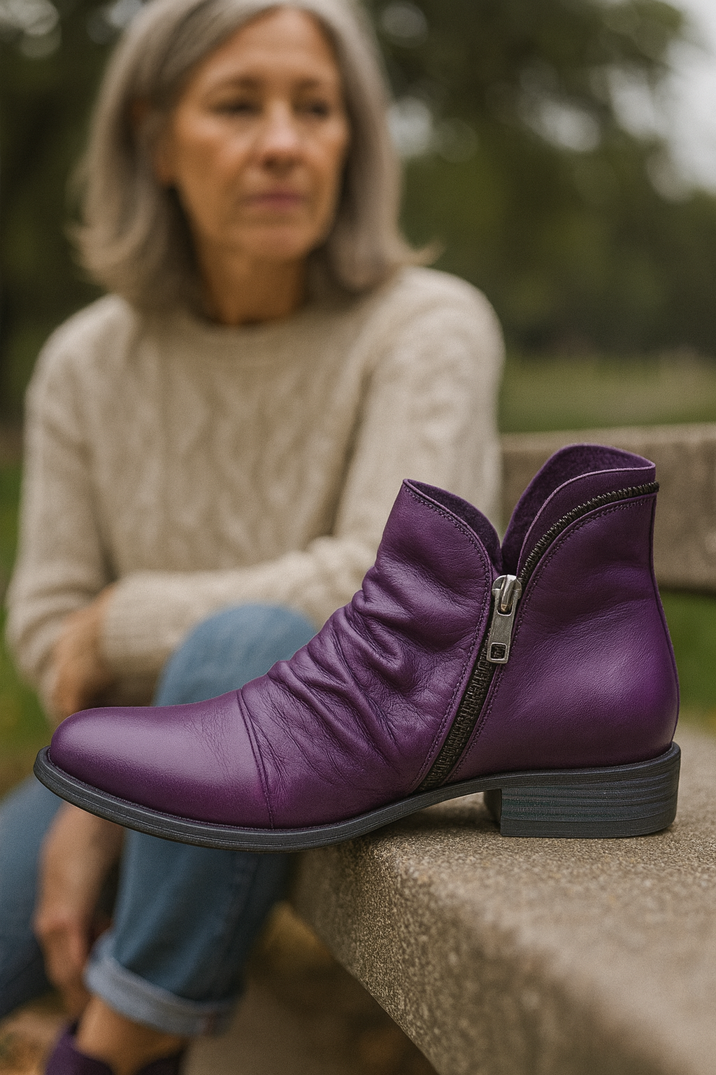 Ankle Boots with Gel Insole and 4 cm Supportive Block Heel