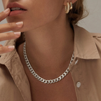 Chunky Cuban Link Necklace in Two Metal Tones