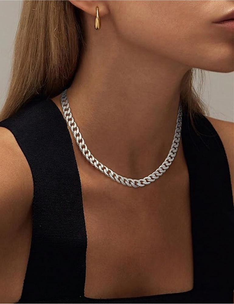 Chunky Cuban Link Necklace in Two Metal Tones