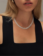 Chunky Cuban Link Necklace in Two Metal Tones