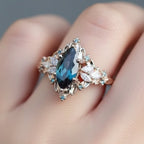 Blue Crystalline Statement Ring