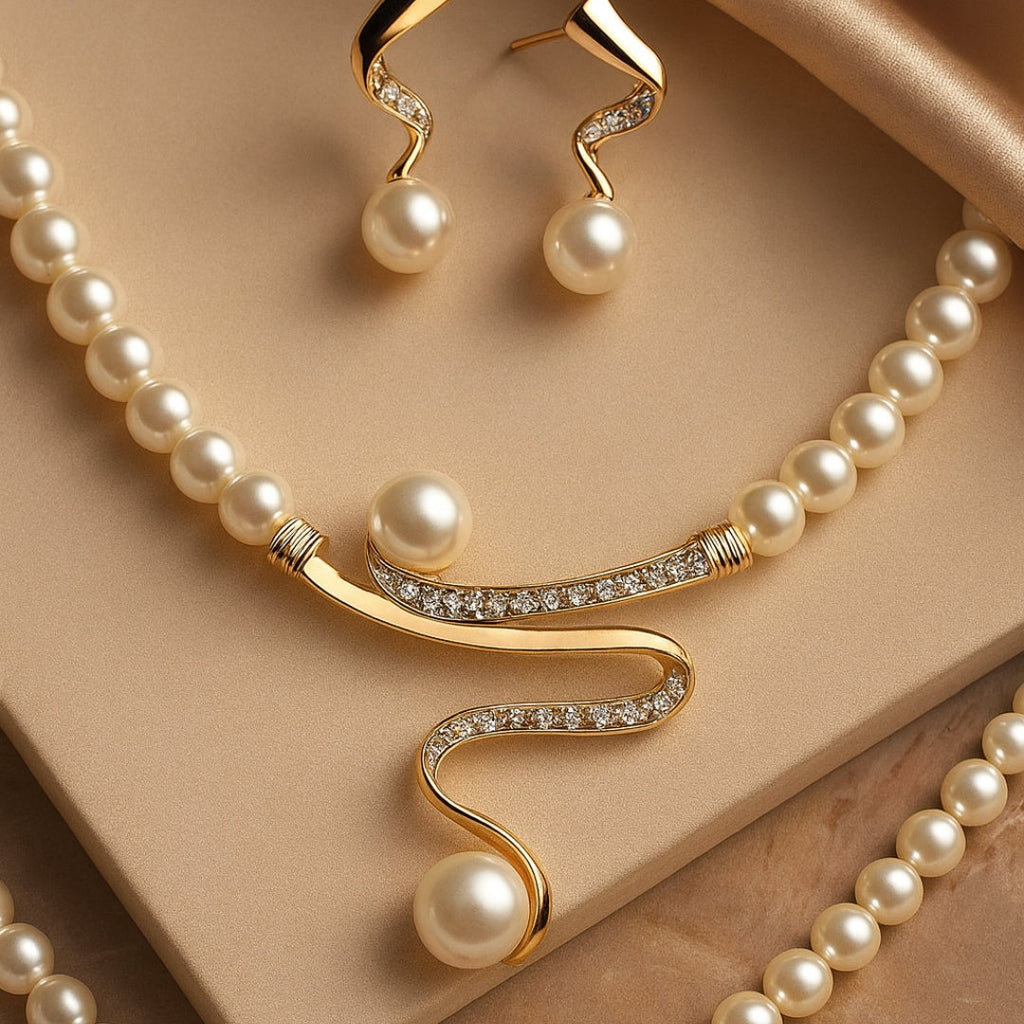 Wave Pearl Jewellery Set
