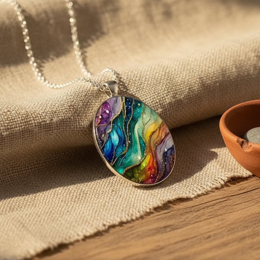 Kleurrijke ketting met ronde stenen