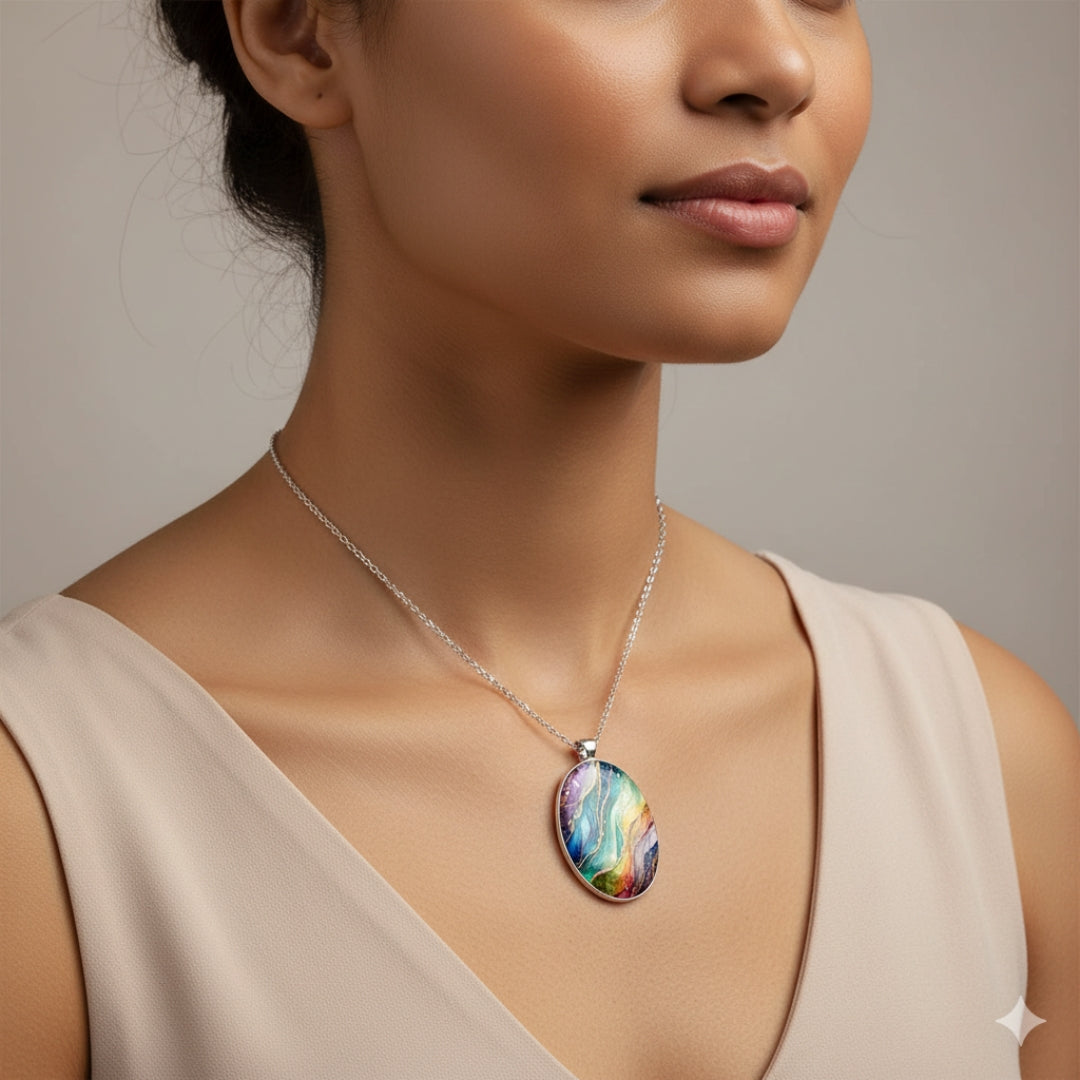 Kleurrijke ketting met ronde stenen
