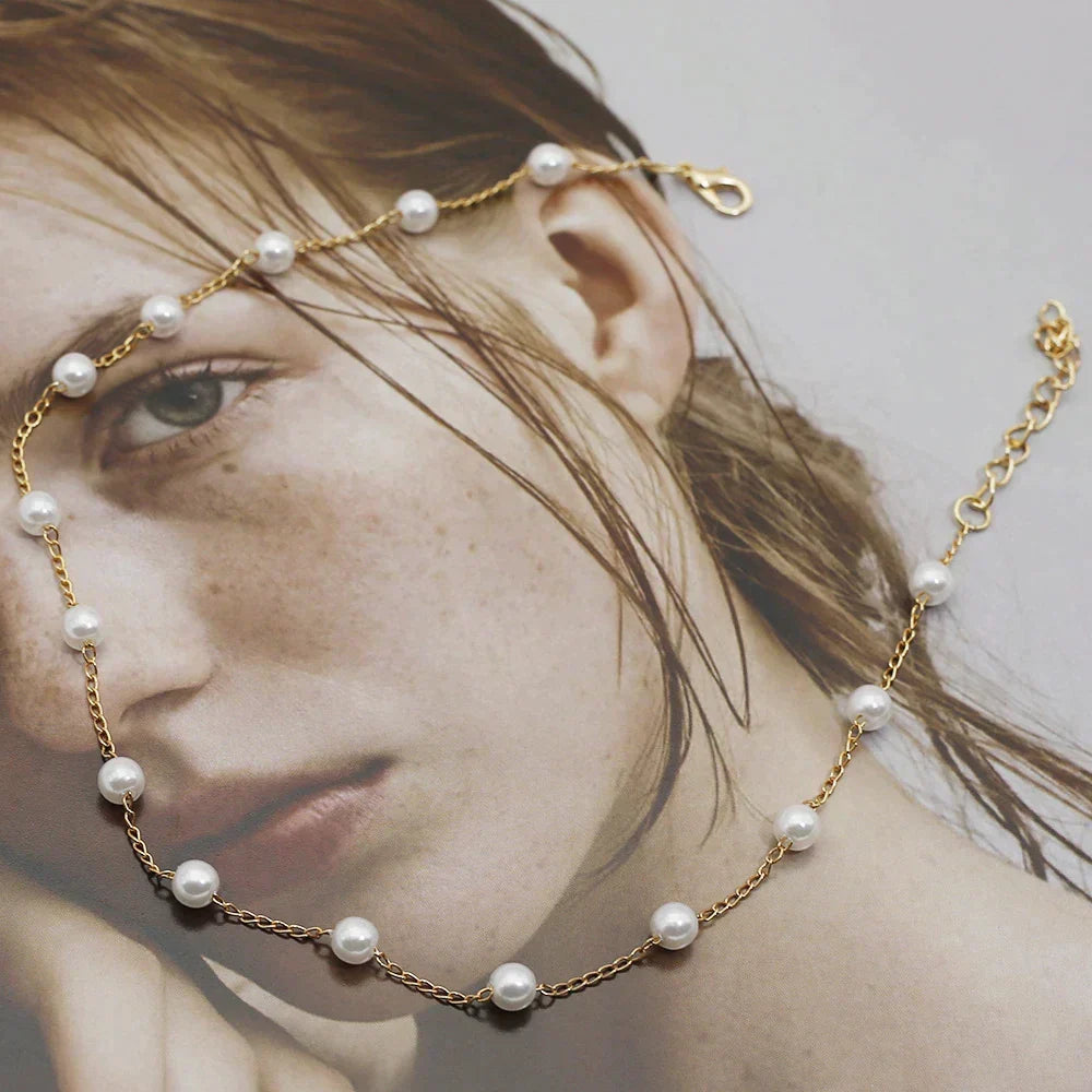 Small Pearl Gold-Plated Necklace
