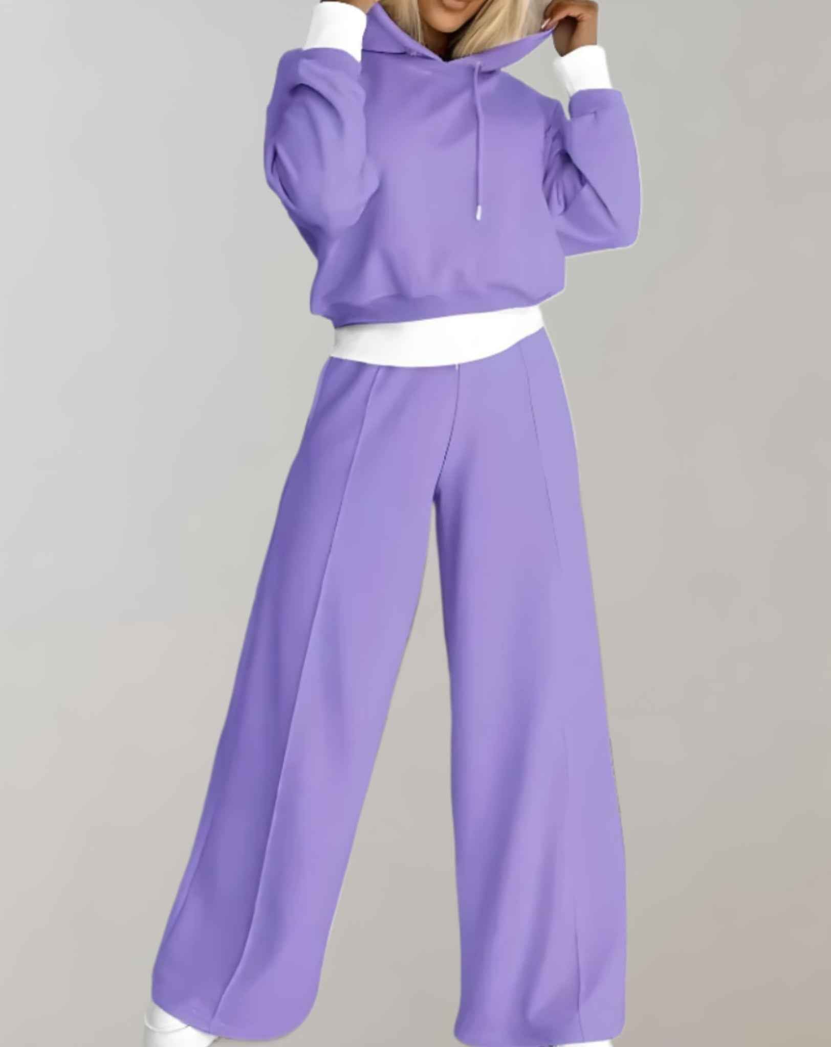 Hoodie and Drawstring Jogger Set with Relaxed Loose Fit