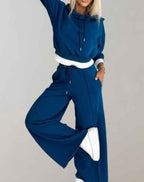 Hoodie and Drawstring Jogger Set with Relaxed Loose Fit