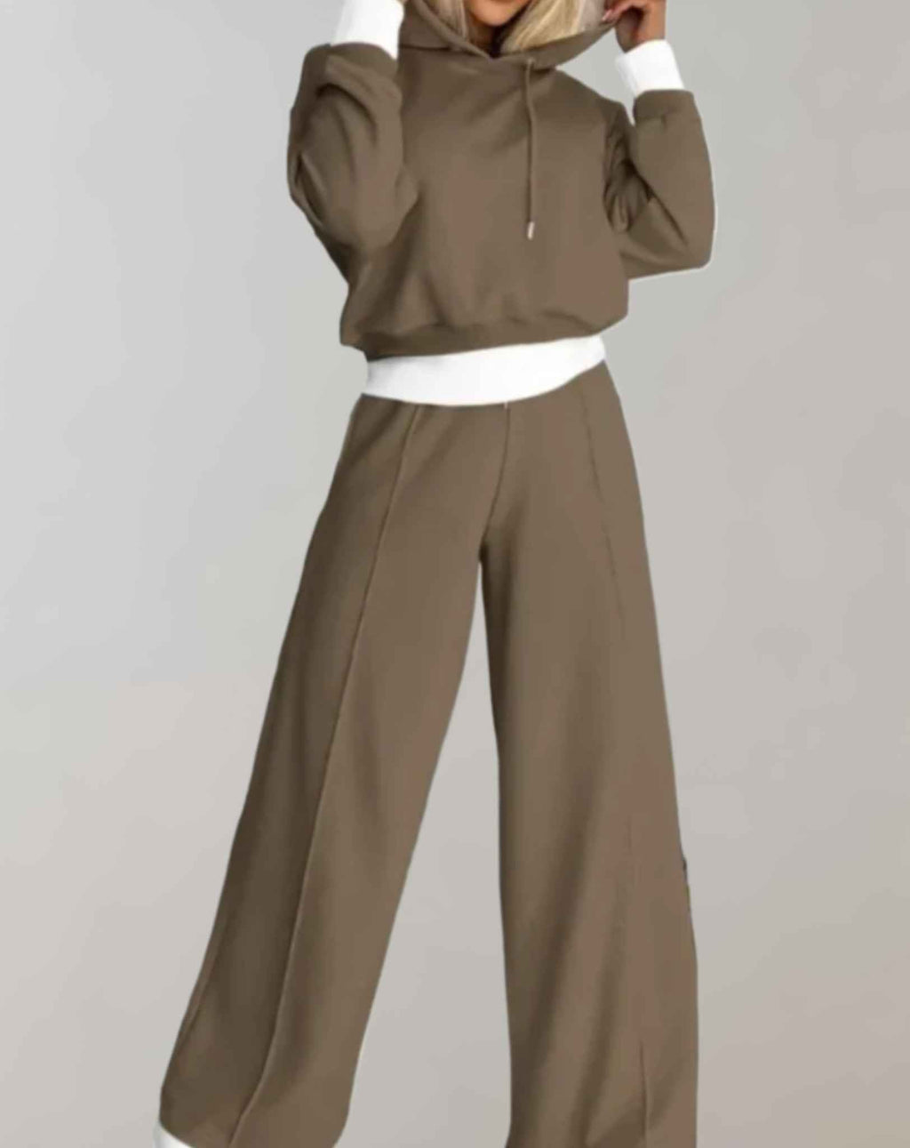 Hoodie and Drawstring Jogger Set with Relaxed Loose Fit