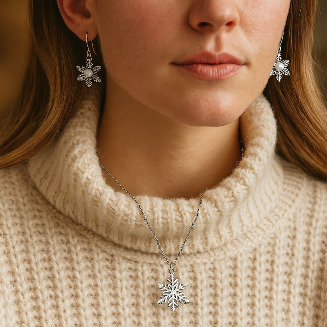Snowflake Pearl Jewellery Set