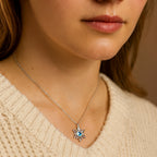Snowflake Blue Crystal Necklace