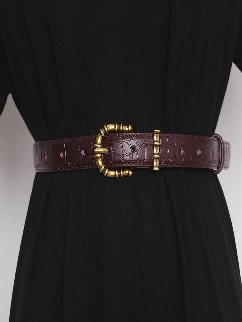 Mock-Croc Waist Belt in Faux Leather