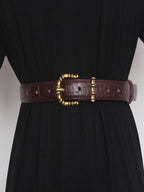 Mock-Croc Waist Belt in Faux Leather