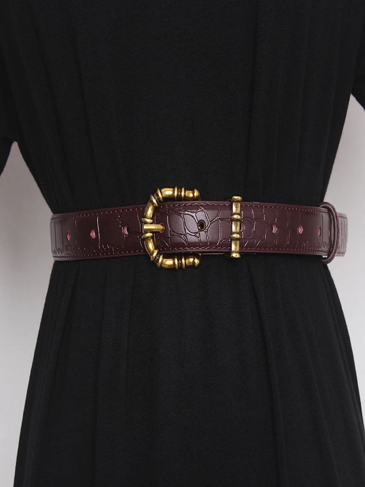 Mock-Croc Waist Belt in Faux Leather