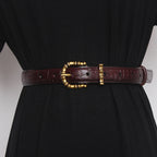 Mock-Croc Waist Belt in Faux Leather