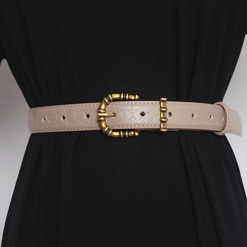 Mock-Croc Waist Belt in Faux Leather