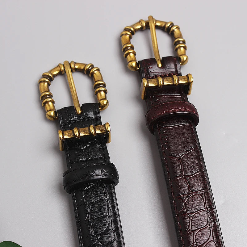 Mock-Croc Waist Belt in Faux Leather