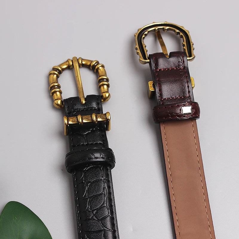 Mock-Croc Waist Belt in Faux Leather