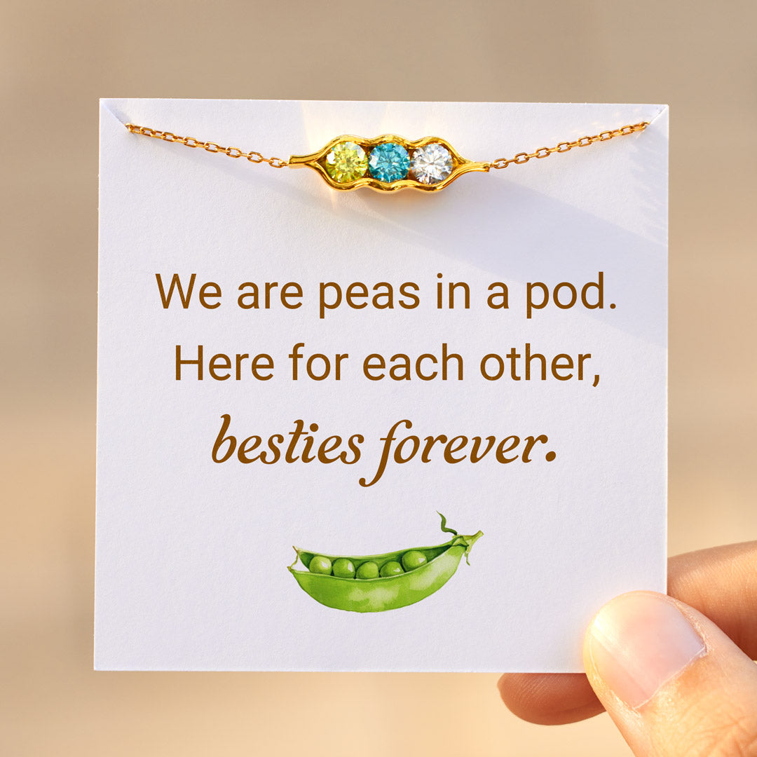 Personalised Peas in a Pod Birthstone Bracelet