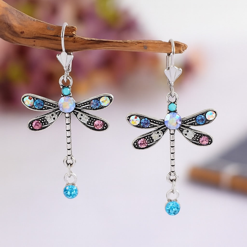 Carved Dragonfly Earrings