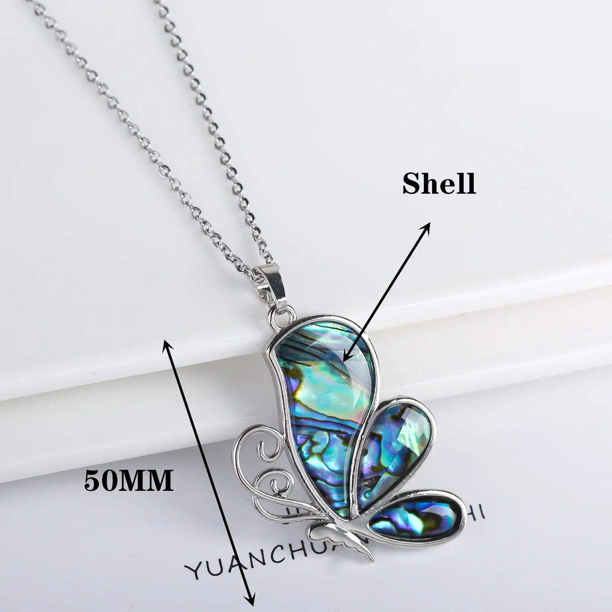 Shell Butterfly Pendant Necklace in Four Styles