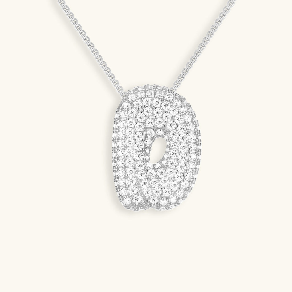 Pavé Bubble Initial Necklace