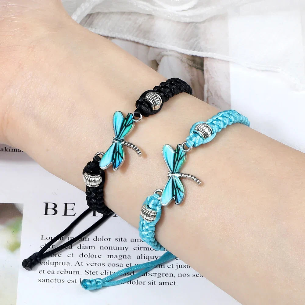 Handwoven Dragonfly Charm Bracelet