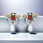 Vintage-Style Bee Drop Earrings