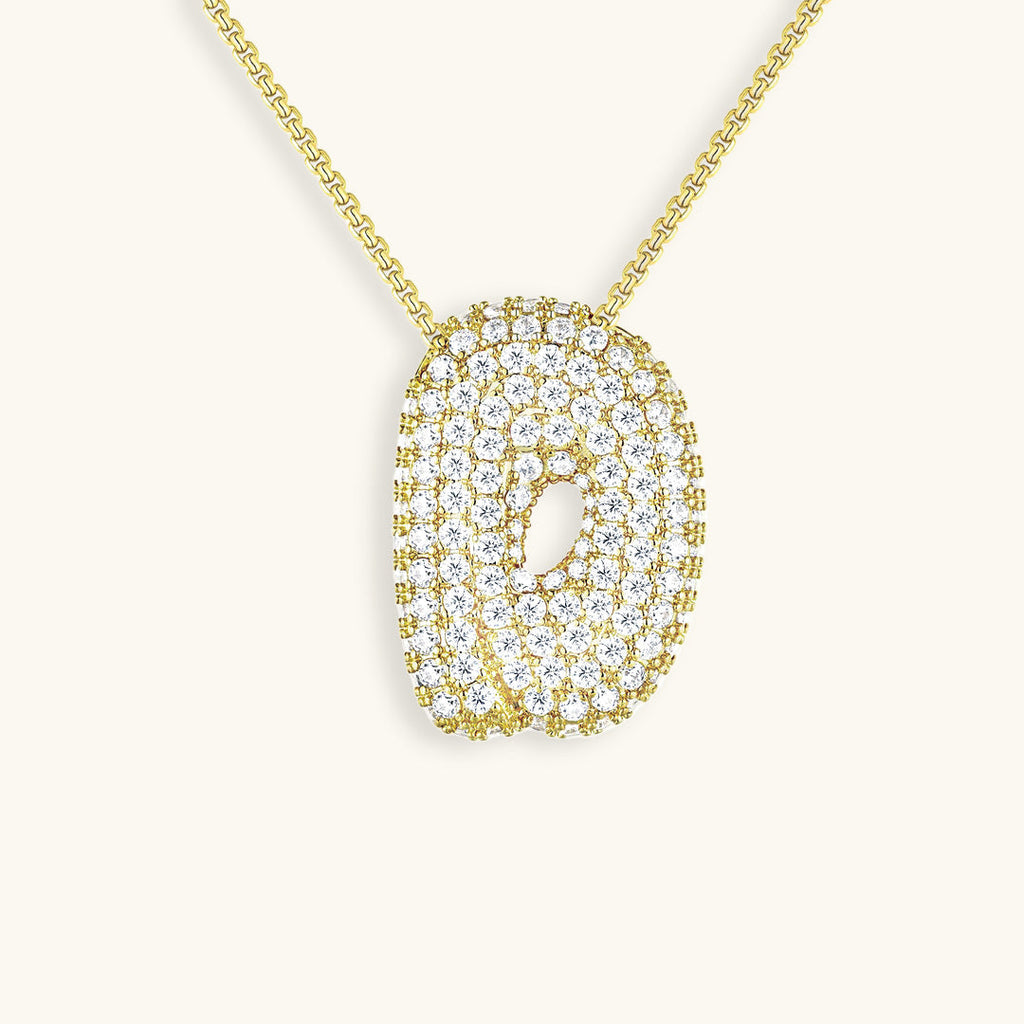 Pavé Bubble Initial Necklace
