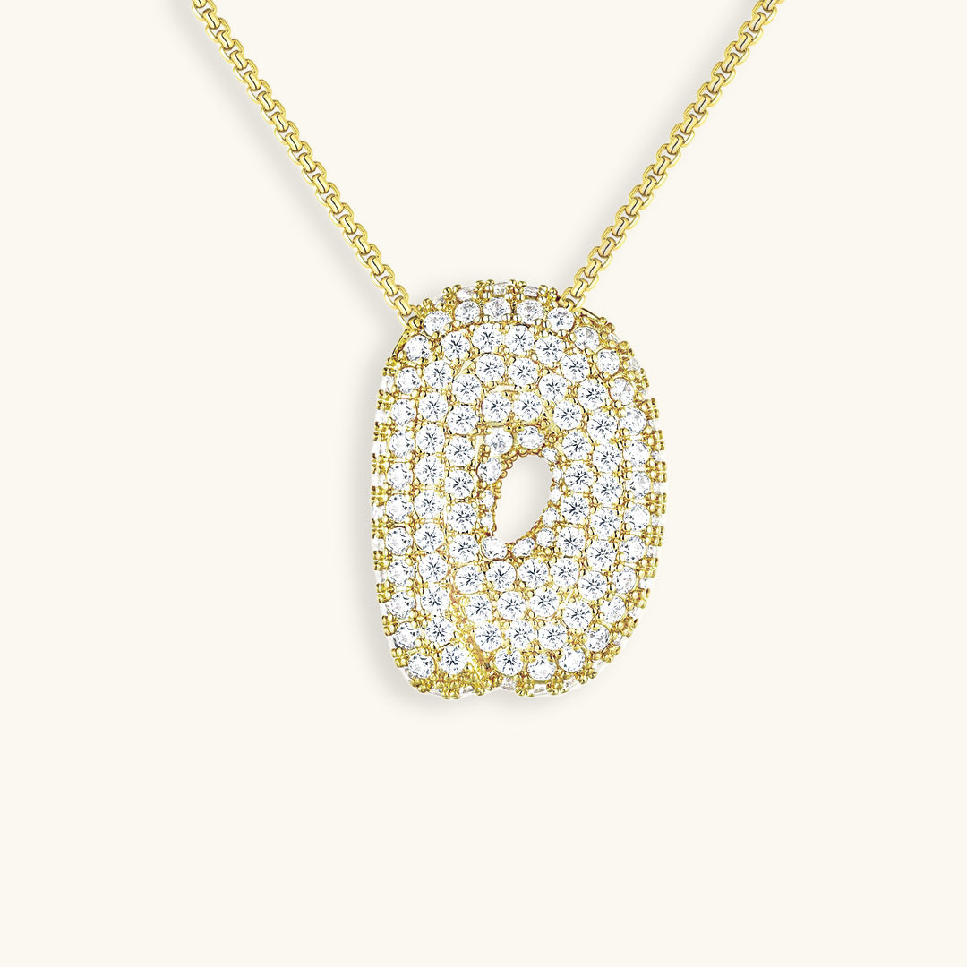 Pavé Bubble Initial Necklace