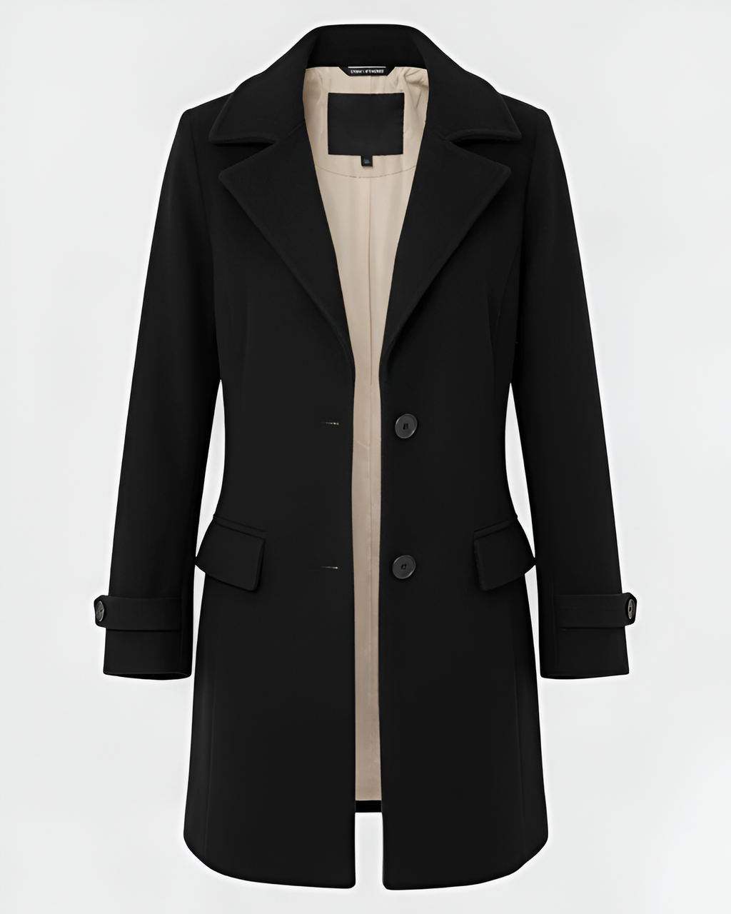 Long Sleeve Autumn Jacket with Tailored Collar and Buttons