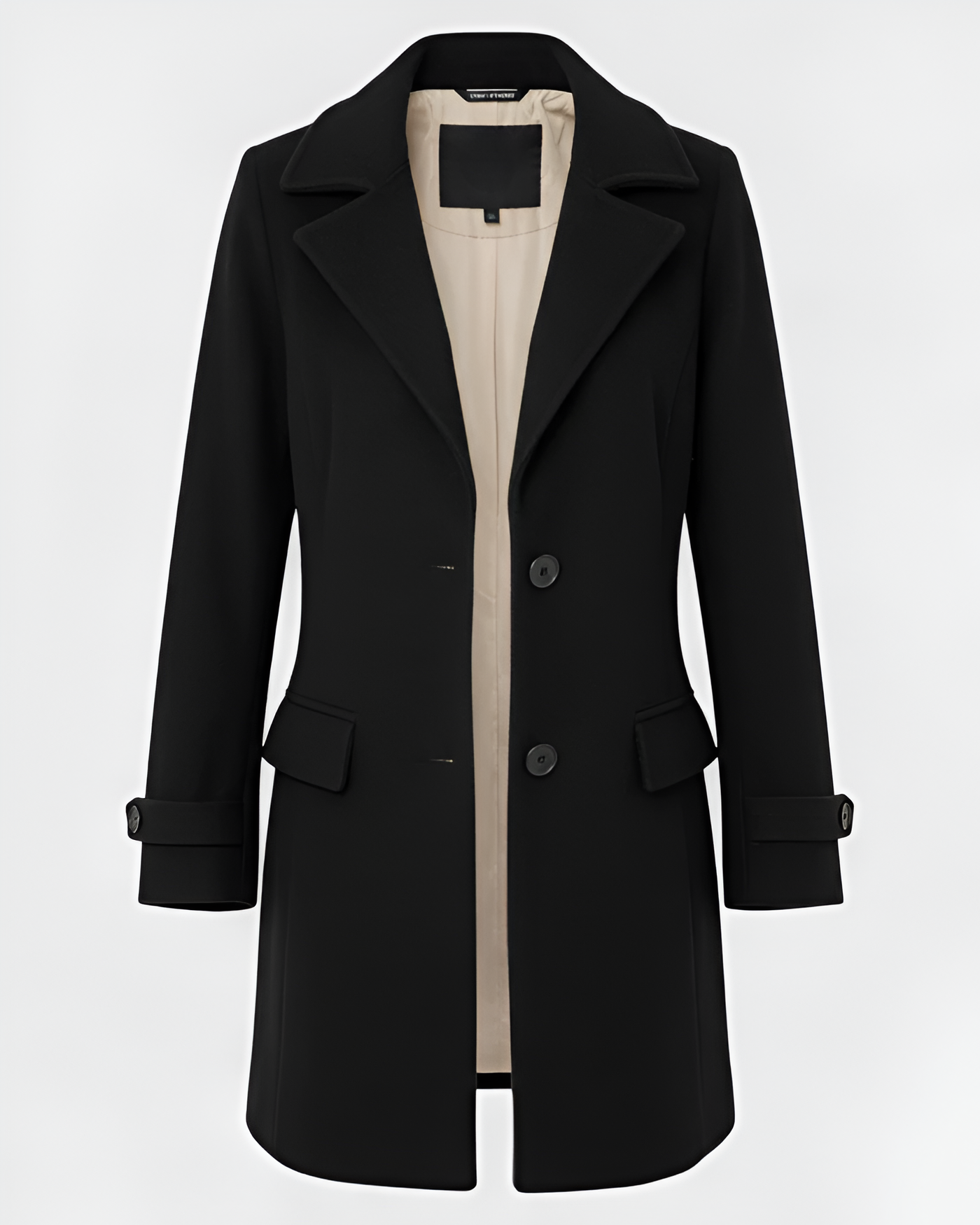 Long Sleeve Autumn Jacket with Tailored Collar and Buttons