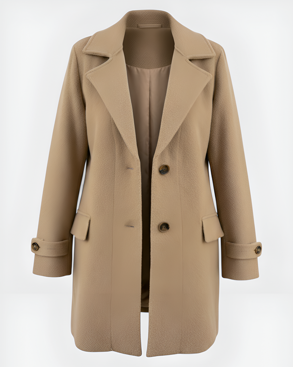 Long Sleeve Autumn Jacket with Tailored Collar and Buttons