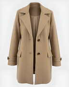 Long Sleeve Autumn Jacket with Tailored Collar and Buttons