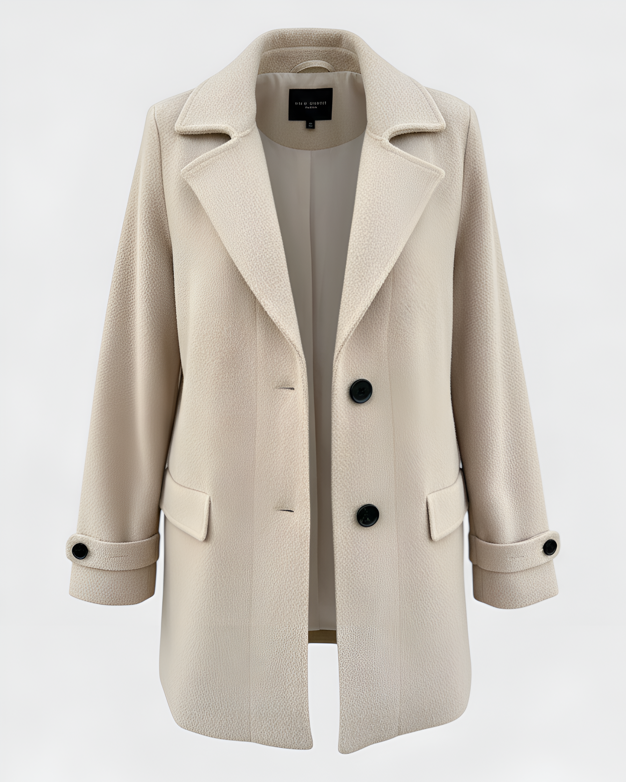 Long Sleeve Autumn Jacket with Tailored Collar and Buttons