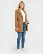 Long Sleeve Autumn Jacket with Tailored Collar and Buttons