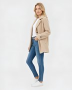 Long Sleeve Autumn Jacket with Tailored Collar and Buttons
