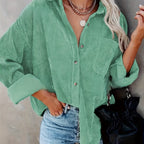 Corduroy overshirt met doorknoopsluiting en borstzak